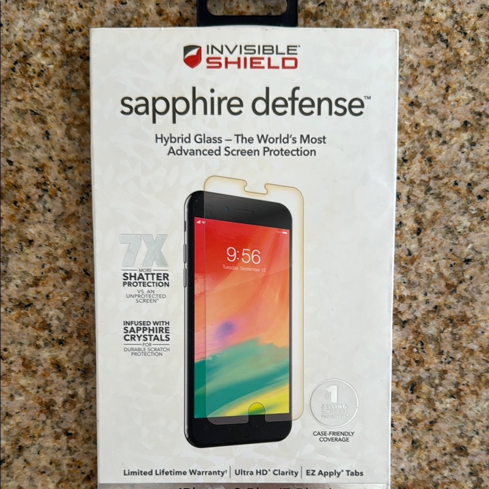 White Cell Phone Screen Protector with Hybrid Glass Technology
